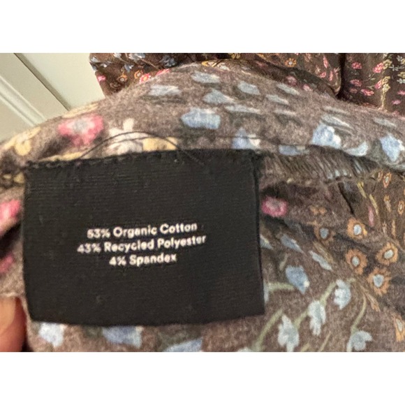 Summersalt The Countryside Poplin Tiered Shirtdress Floral Prairie In Brown - M - Picture 6 of 6